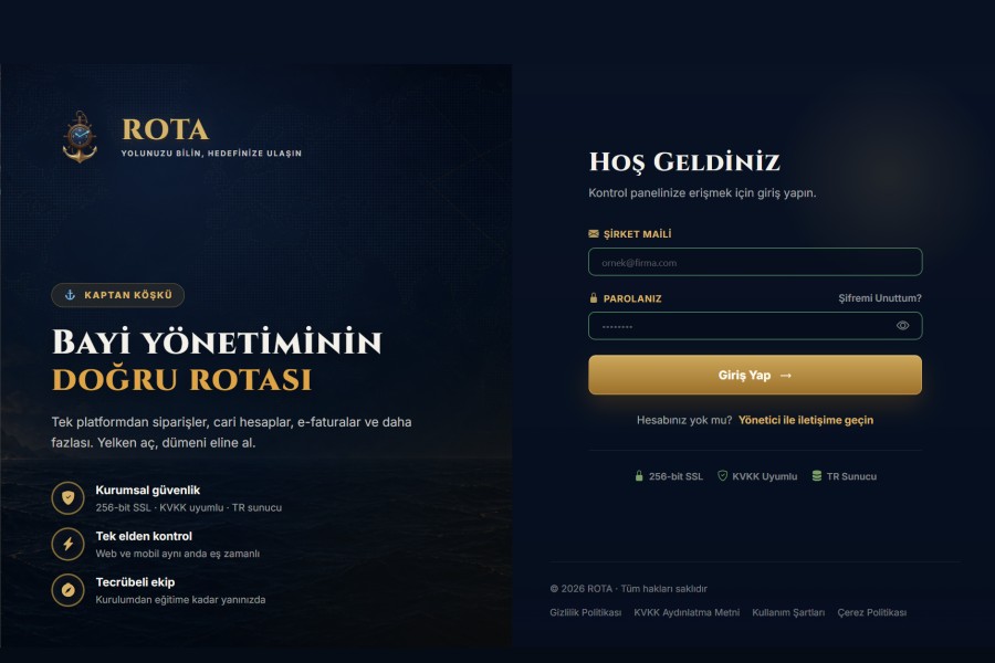 Ticari Rota — Bayi ve Ön Muhasebe Sistemi